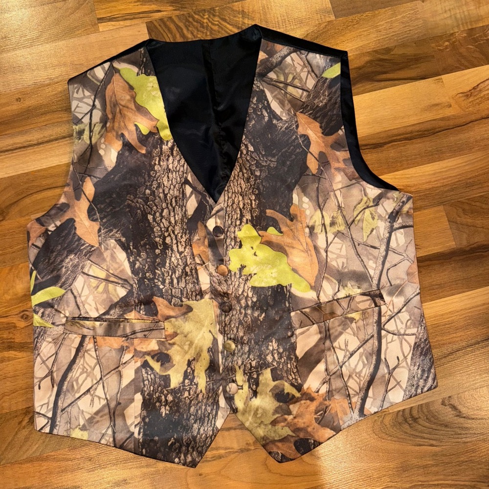 Camouflage Vest Mens Patterned Hunting Outdoors‎ Wedding Party Costume size 46